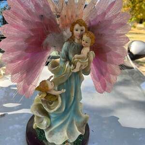 Vintage Montefiori Collection Angel Holding Child Night Light